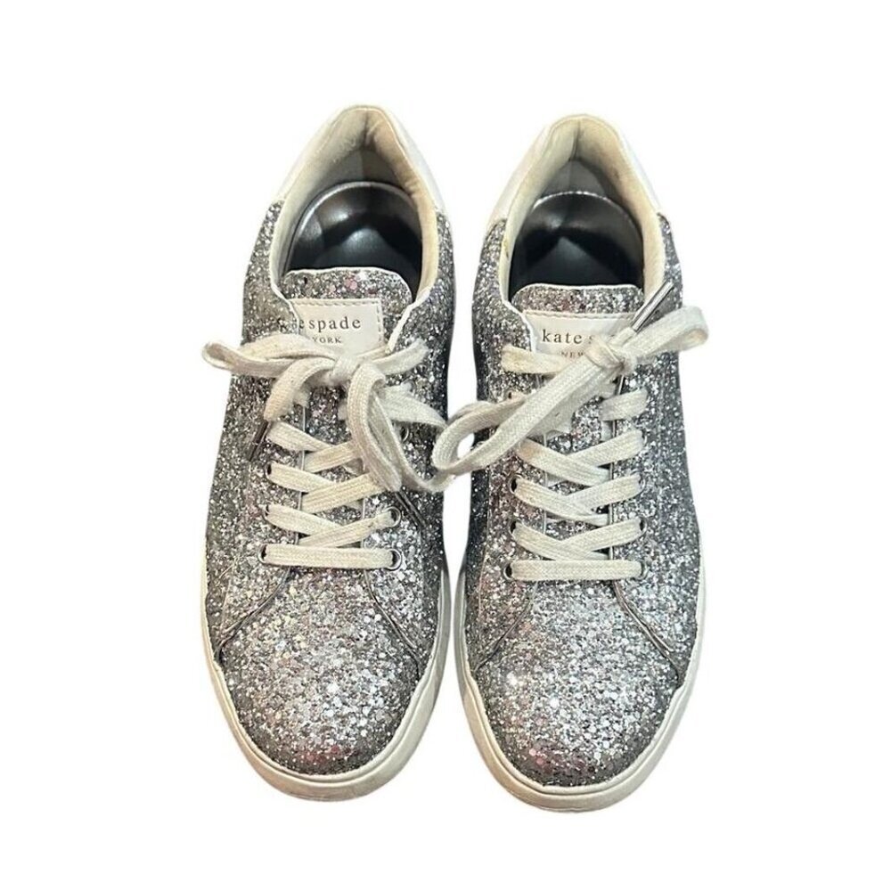 Kate Spade Glitter Silver Sneakers
